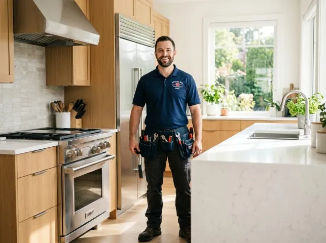 Appliance Repair Hero technician in a Bartlett, IL kitchen after an appliance repair
